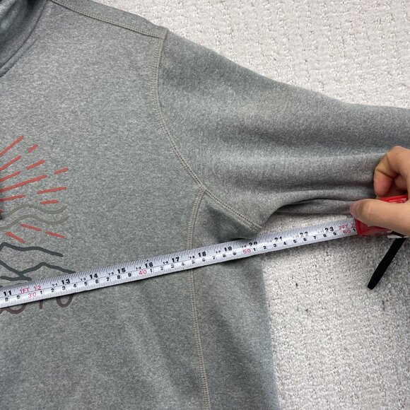 Burton Hoodie Sweatshirt Men's Size Medium Gray Mountain / Sun Rise Doodle Read - Picture 9 of 15